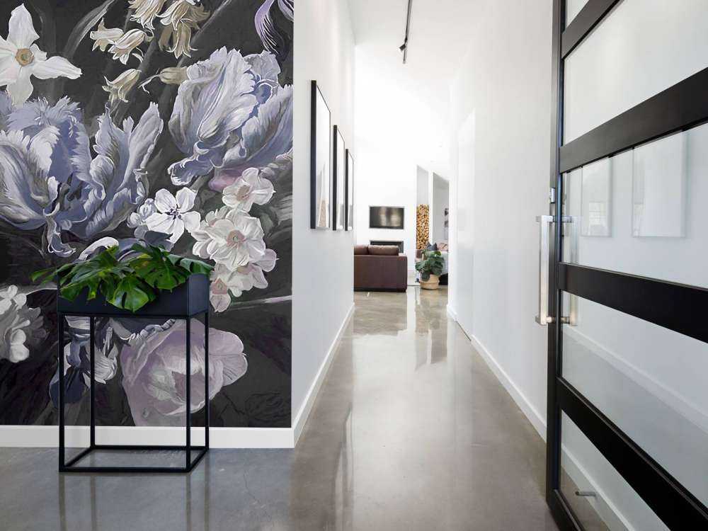 Bouquet avec des pions bleus