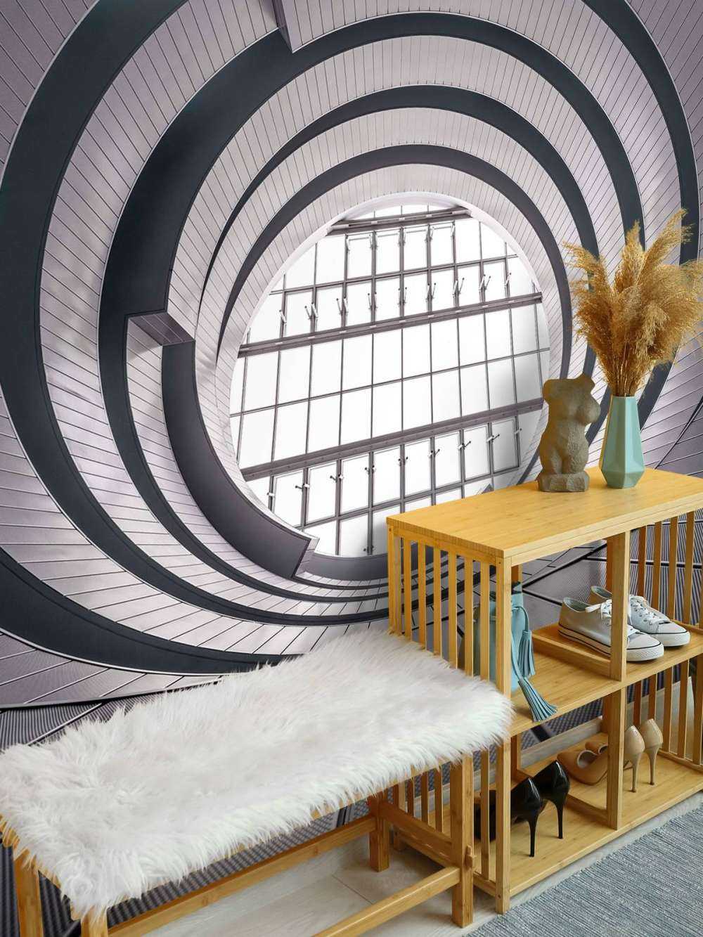 Harmonie concentrique en beige.