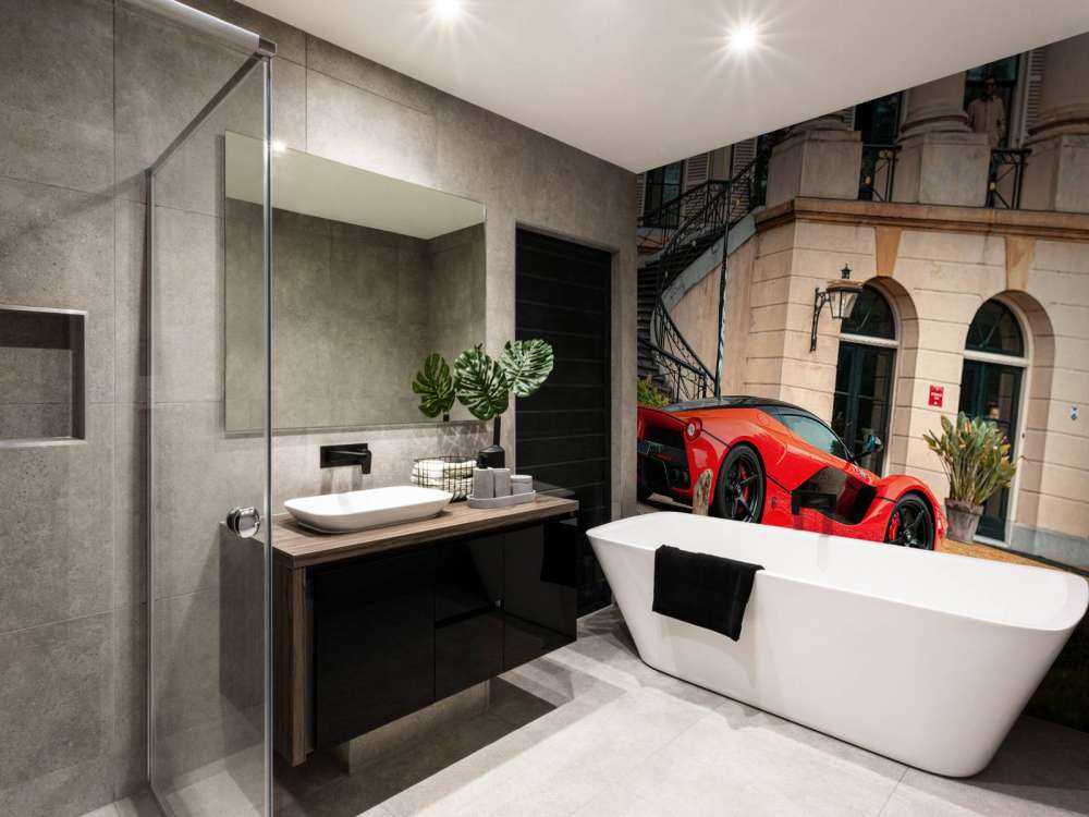 Ferrari laFerrari devant une villa de luxe