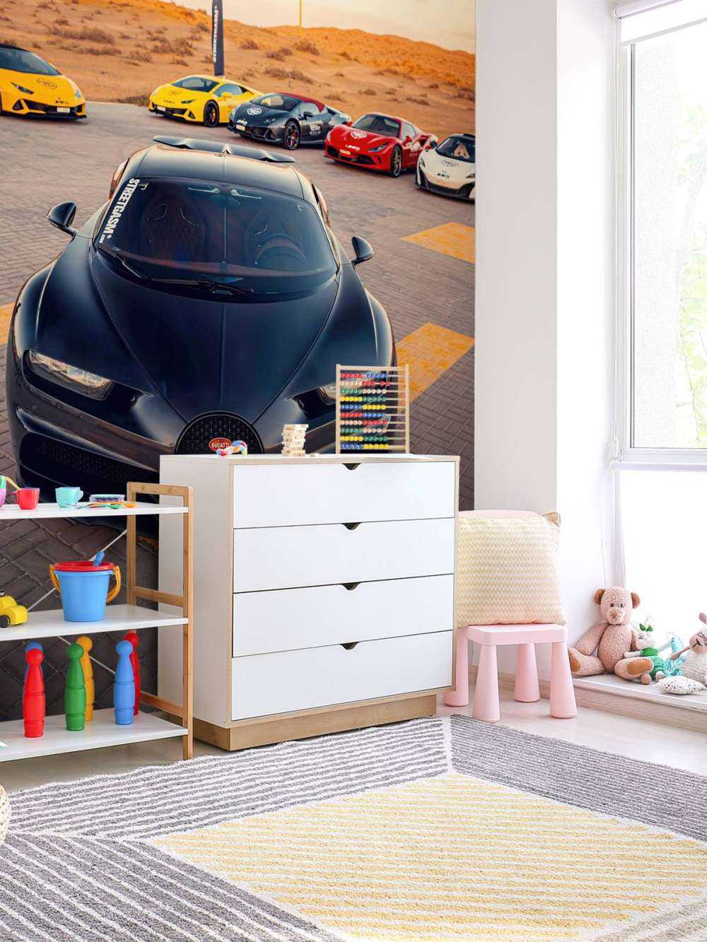 Hypercars au coucher du soleil