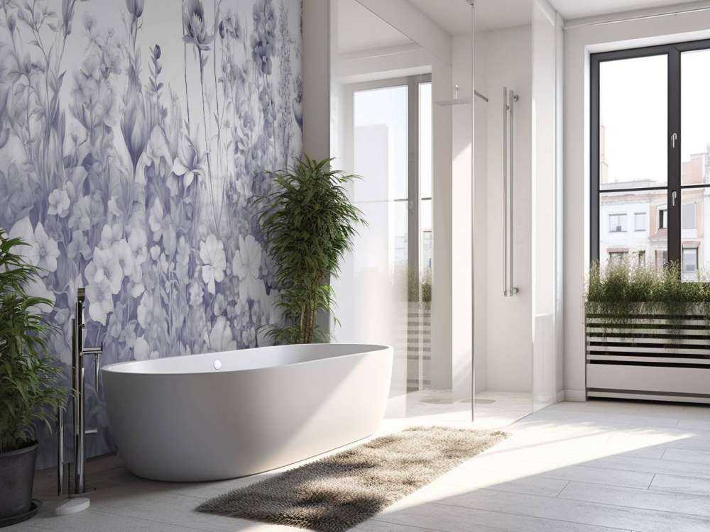 Fleurs de mon âme sans couture - violet