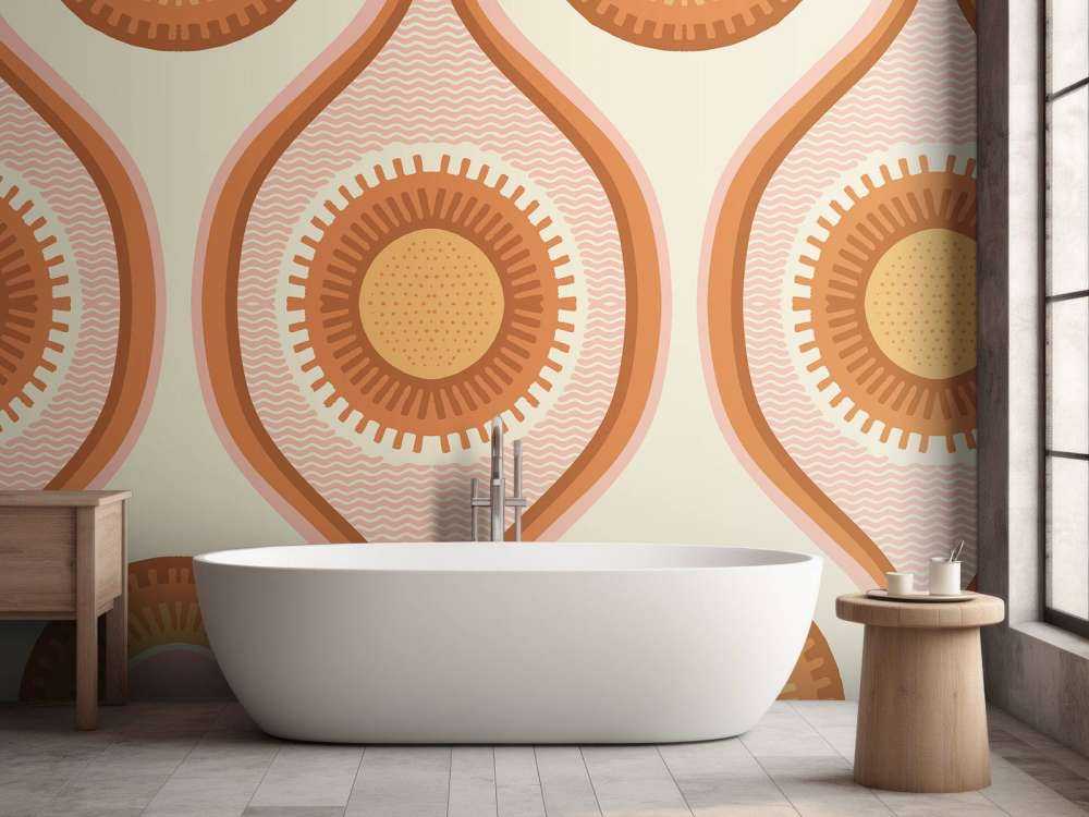 Spirales solaires chaudes de style rétro