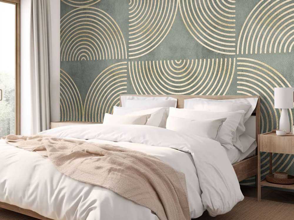Cercles éclectiques, art moderne, vert et or