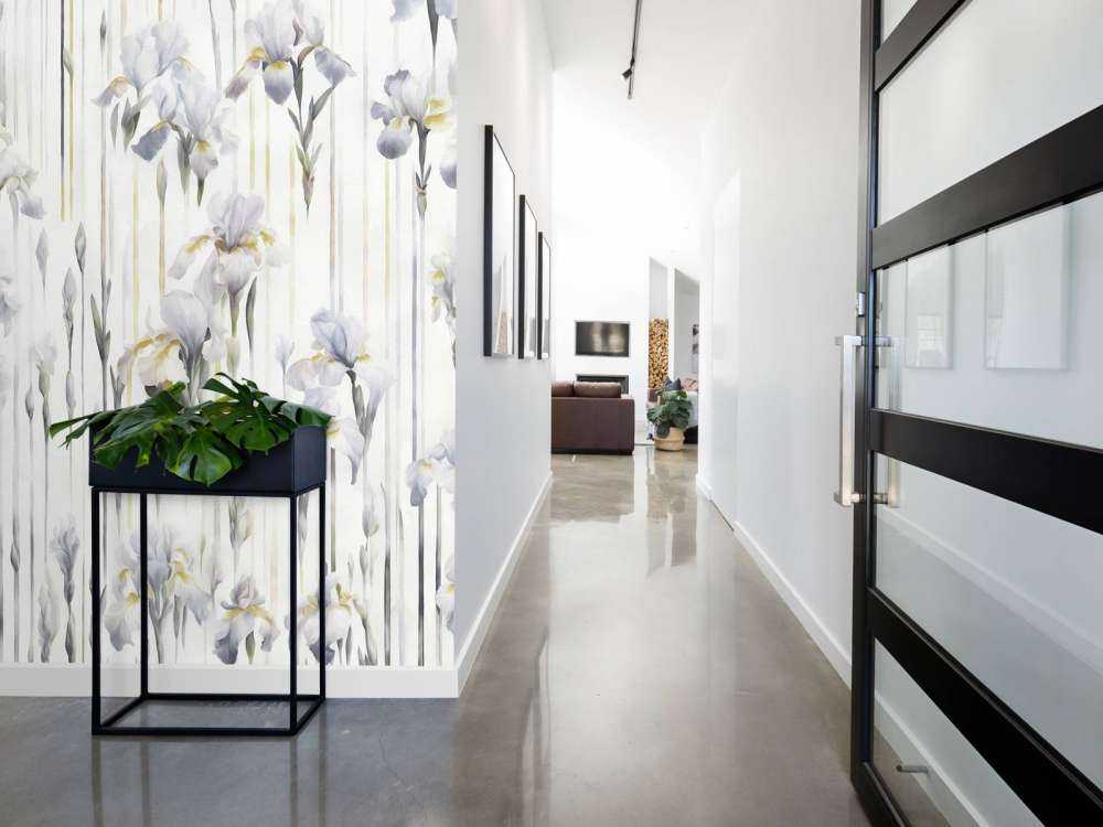 Iris et Rayures Gris Sans Couture