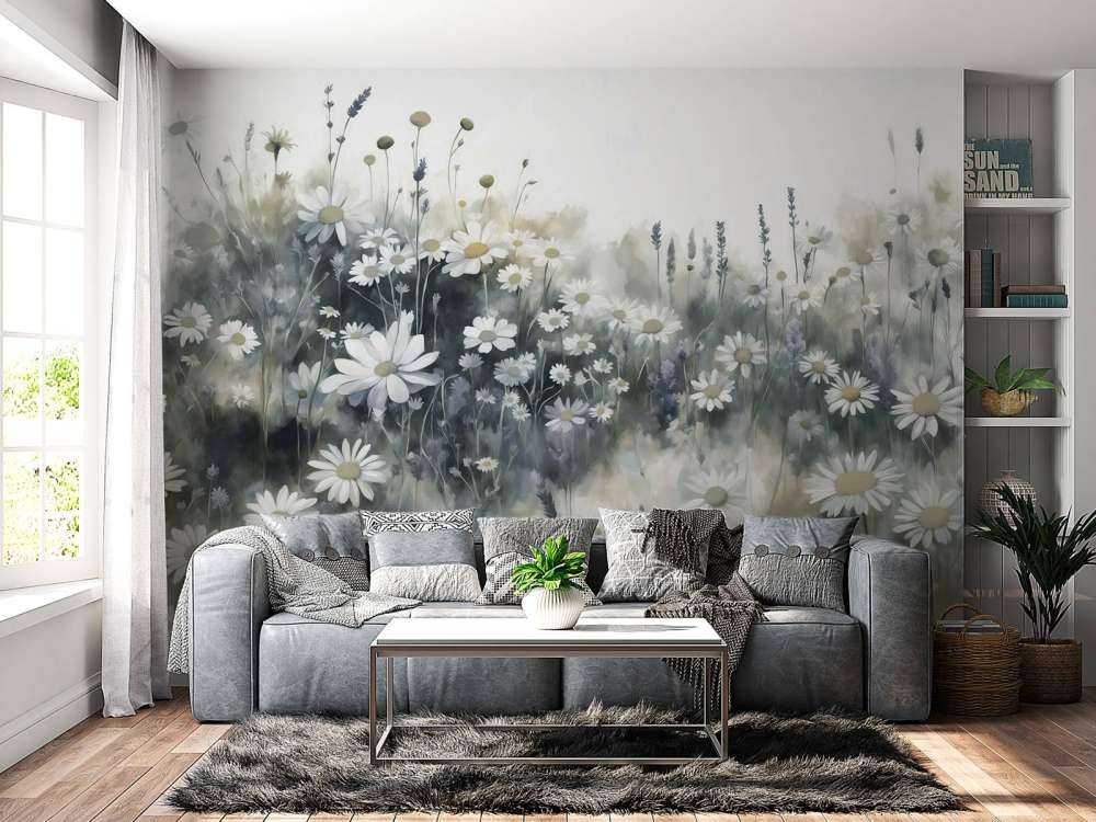 Prairie Verte de Marguerites Silencieuses