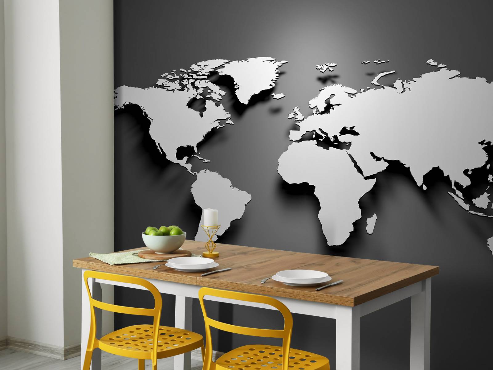 Papier Peint Autocollant 3D Carte Du Monde N05699 - Amovible Coloré - Neuf