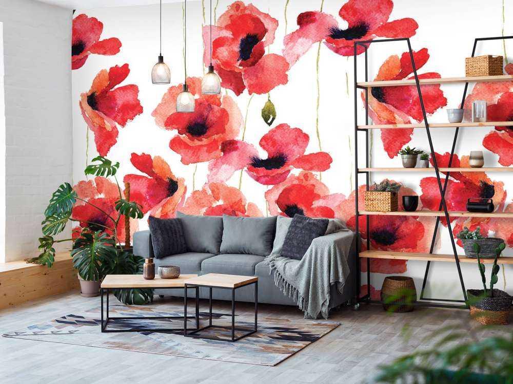 Des coquelicots à l'aquarelle