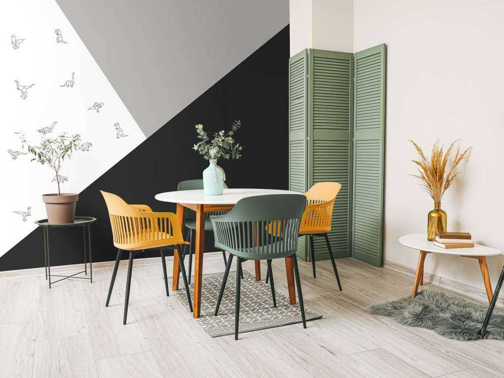 Triangles noirs et blancs avec des dinosaures