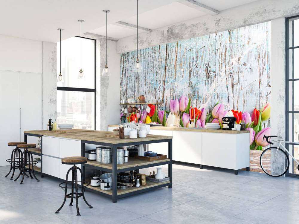 Tulipes avec du bois