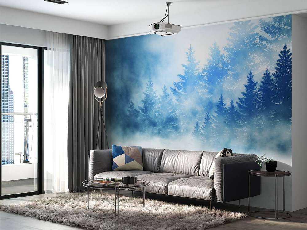 Une forêt sombre et enneigée