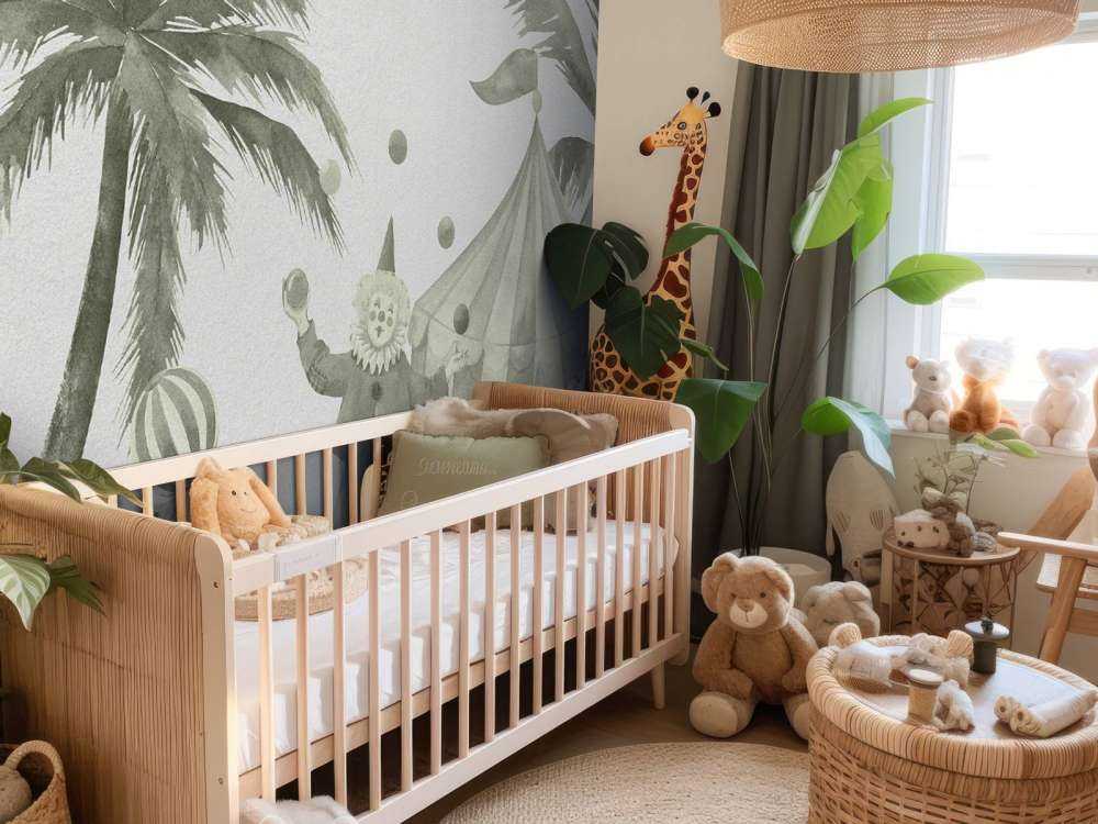 Animaux de cirque joyeux en vert d'eau