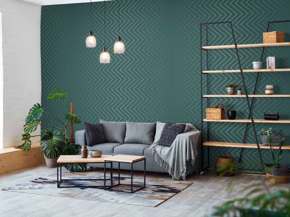 Zigzag en bleu canard