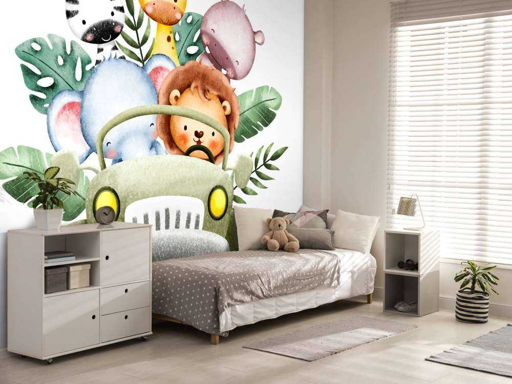 Animaux de safari dans une jeep