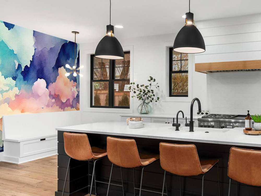 Fond abstrait à l'aquarelle bleu canard