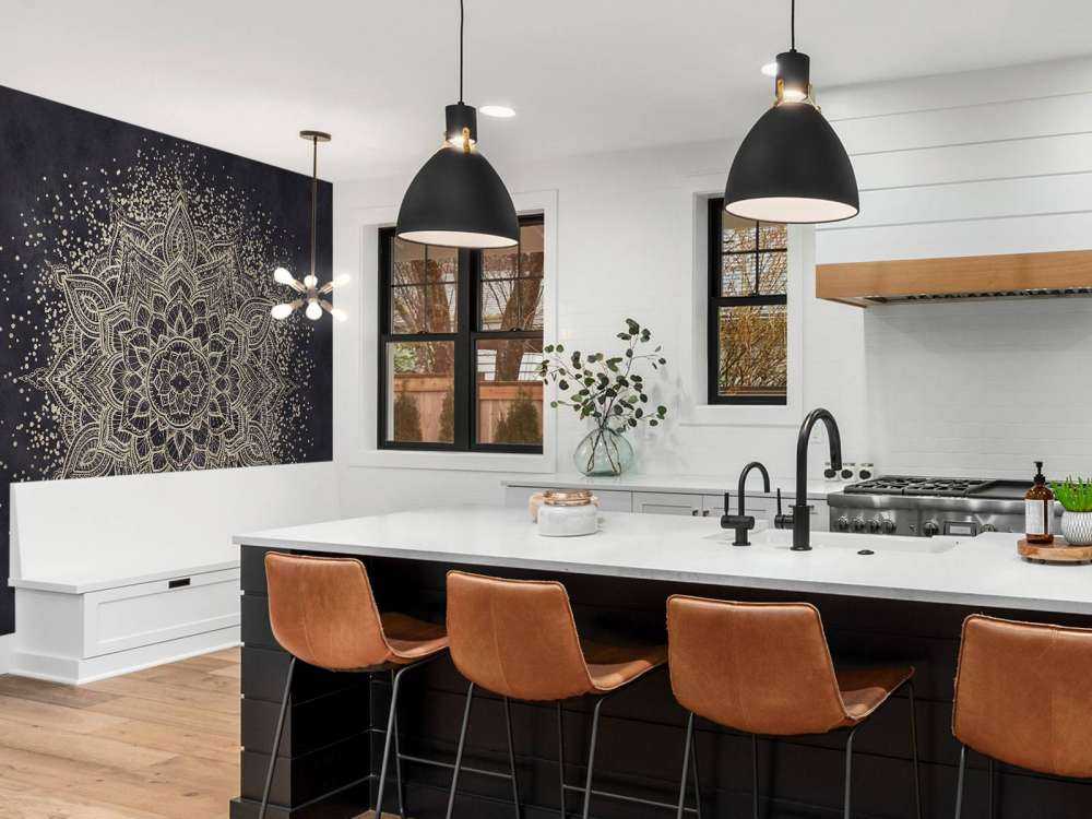 Mandala doré scintillant - marine foncé