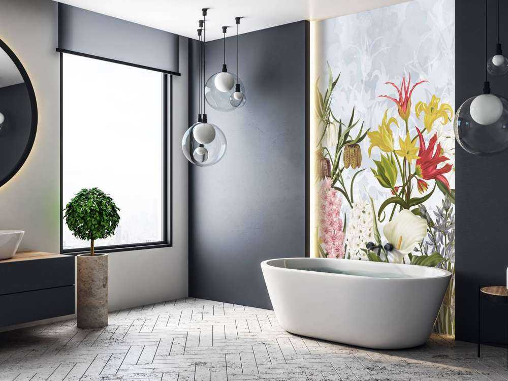 Fleurs de printemps - Ciel bleu nuageux