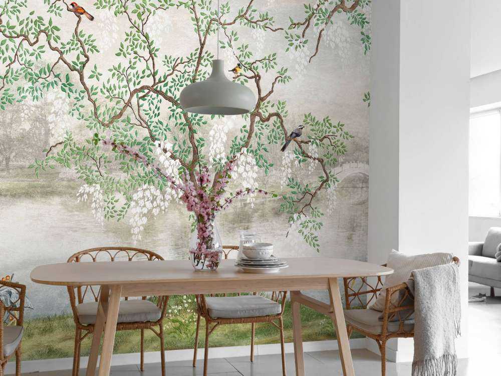 Paysage peint vintage