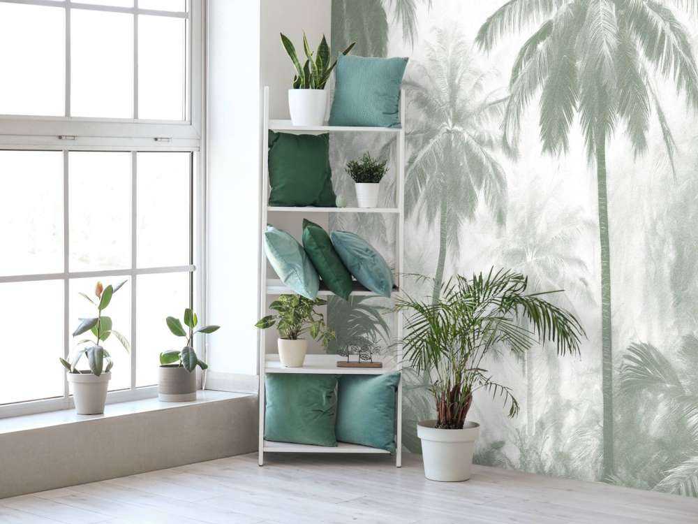 Forêt de Palmiers Brumeuse, vert