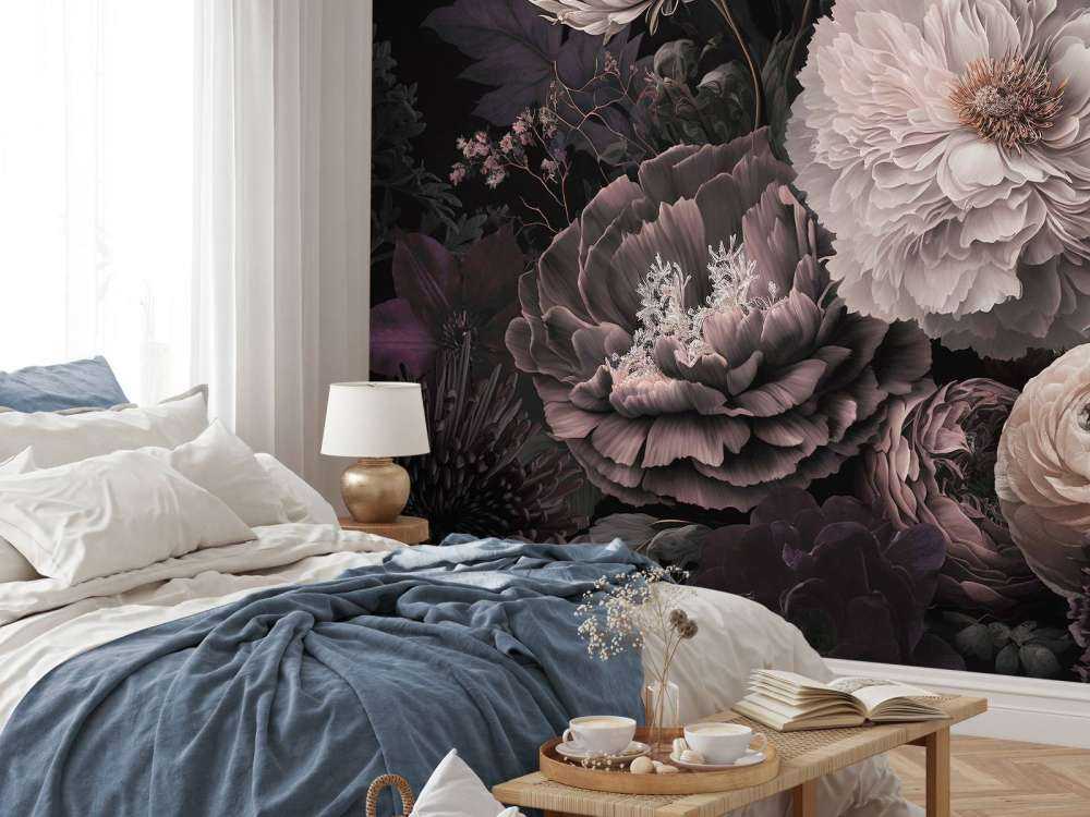 Ambiance gothique de fleurs maussades