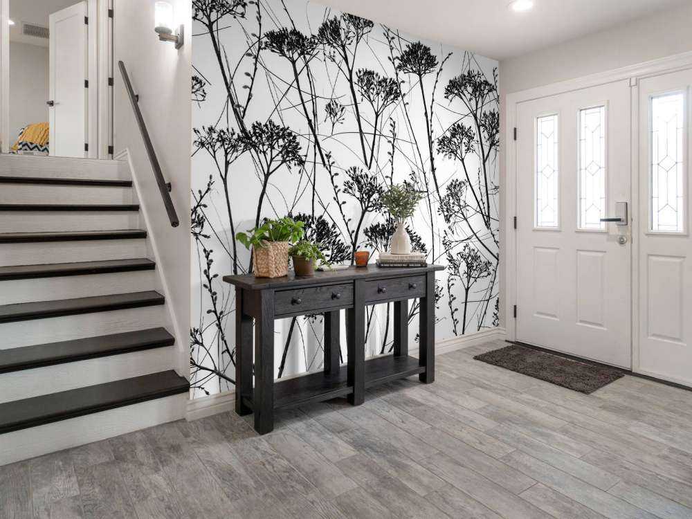 Silhouette of dried plants