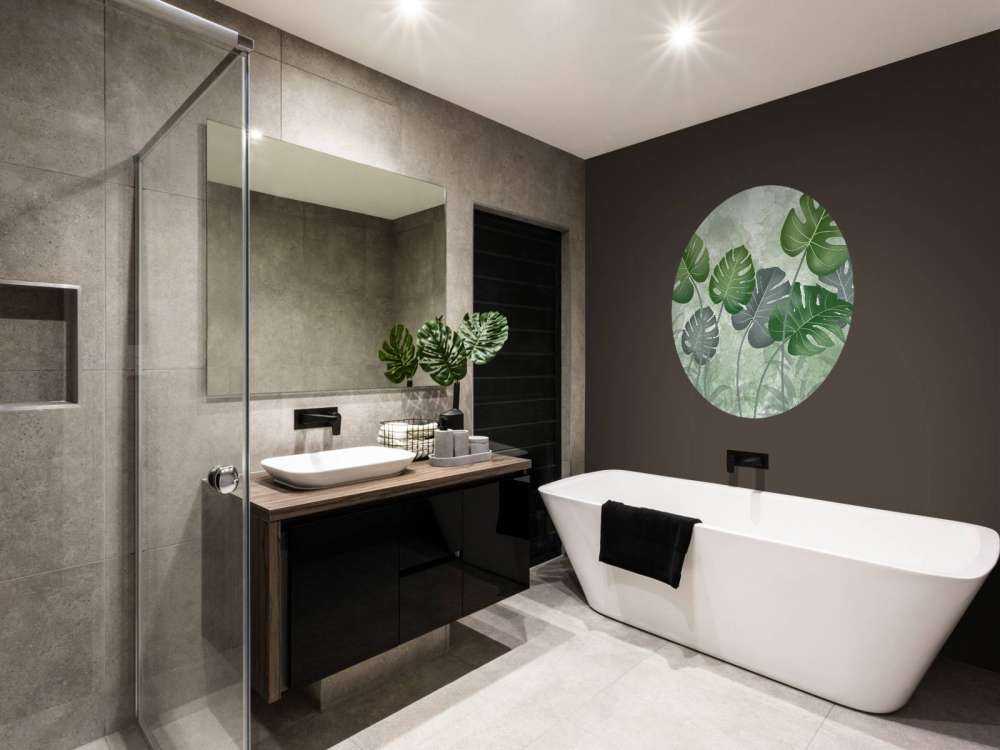 Feuilles sur du marbre