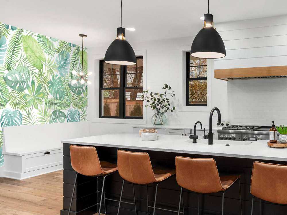 Feuilles d'aquarelle tropicales