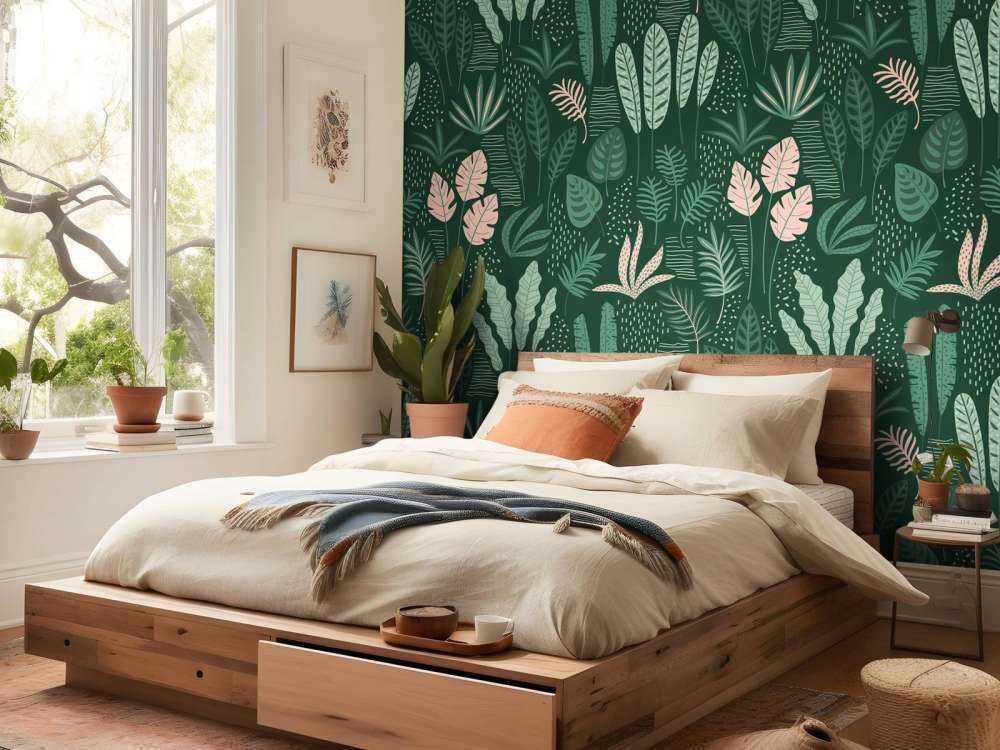 Motif de feuille joyeux