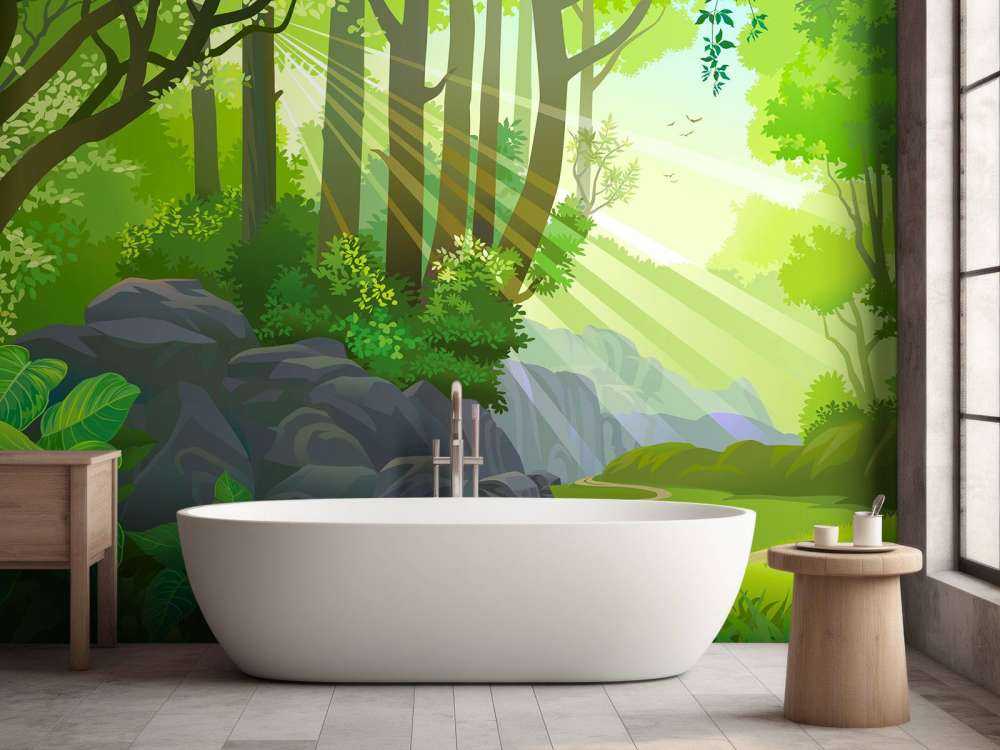 Rayons de soleil dans la jungle