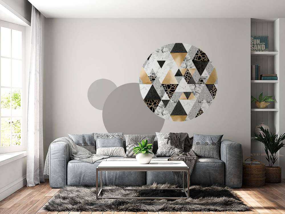 Motif Triangles de marbre avec or