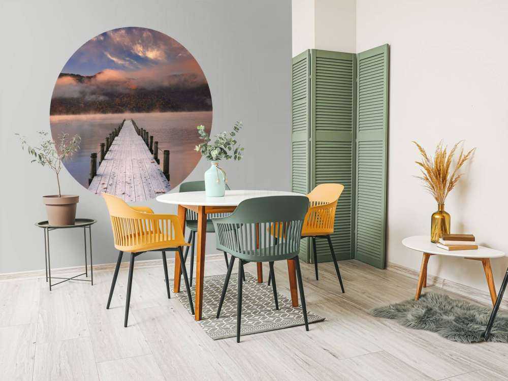 Echafaudage au lever du soleil