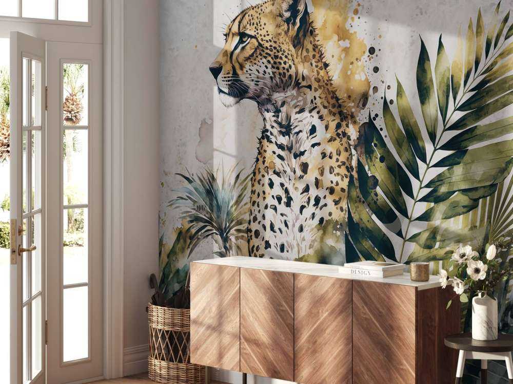 Peinture d’animaux sauvages de la jungle avec guépard