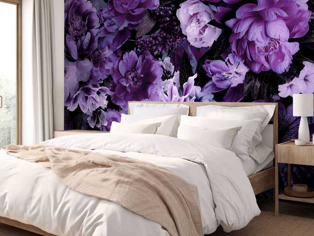 opulence baroque florale riche violet