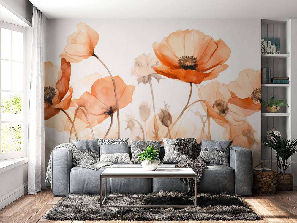 sérénité estivale de pétales de coquelicot pêche