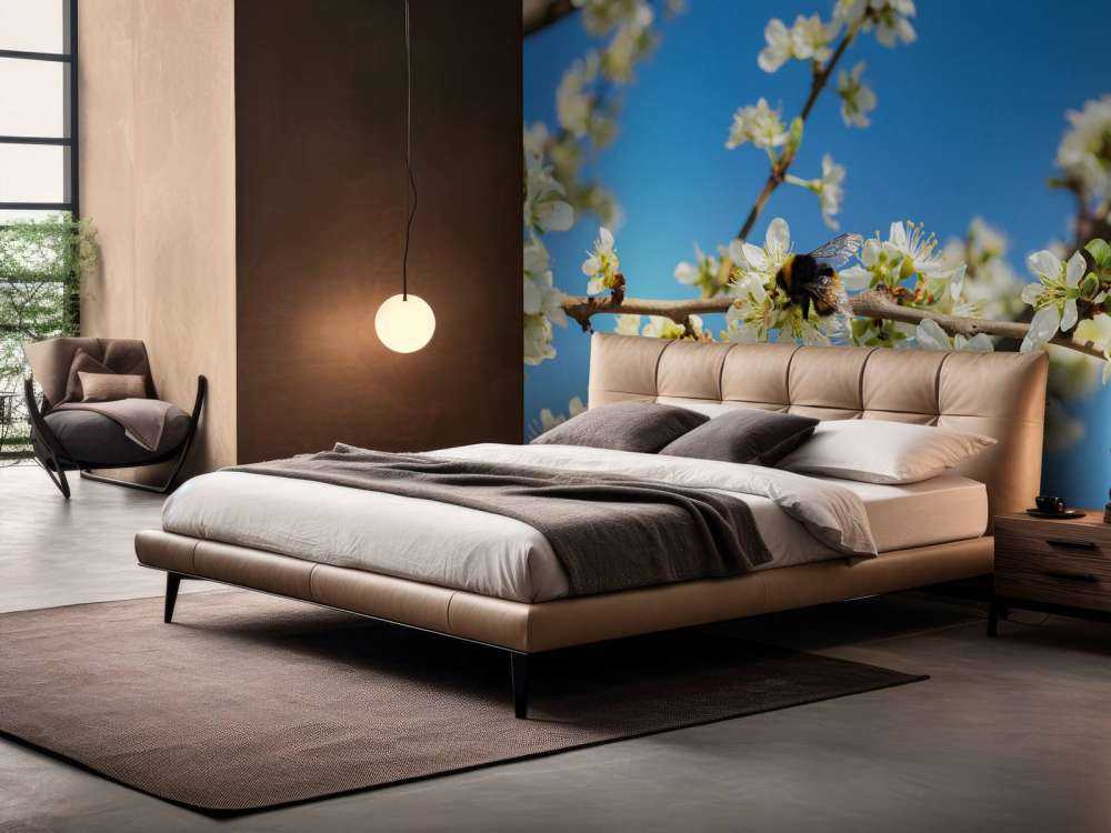 Bourdon avec des fleurs blanches