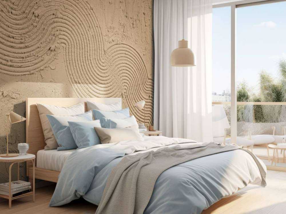 Jardin zen texturé en brun