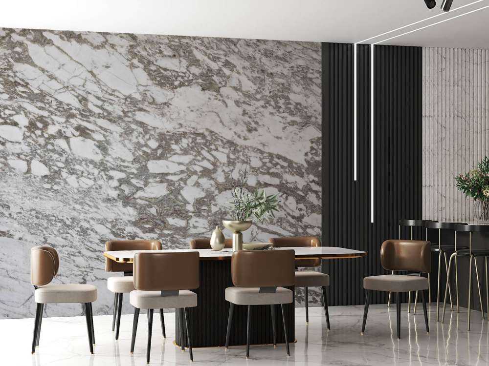 Marbre blanc à structure grossière