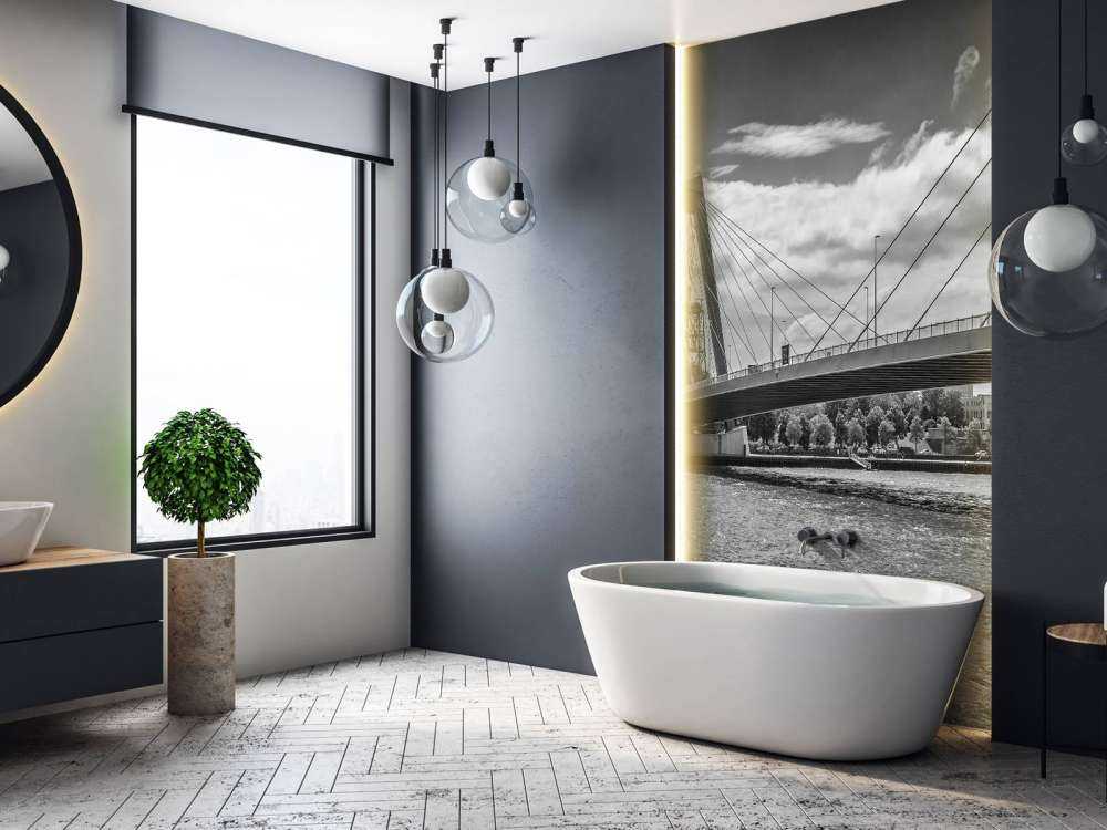 Le passage du pont Prince Willem Alexander à Rotterdam en noir et blanc  