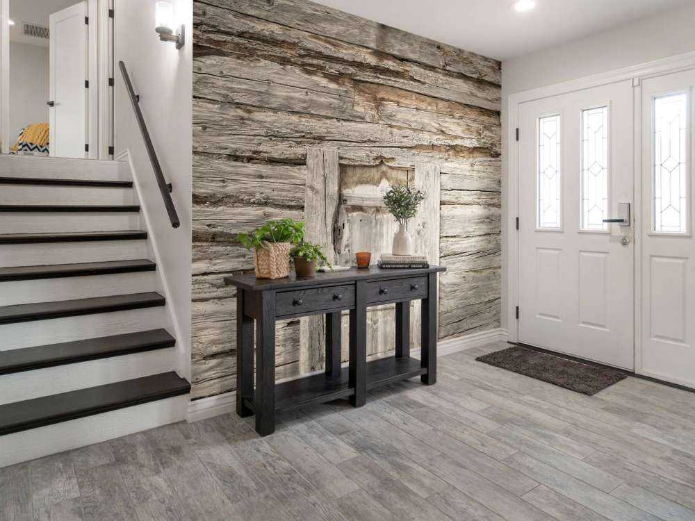 Étagères beiges avec porte