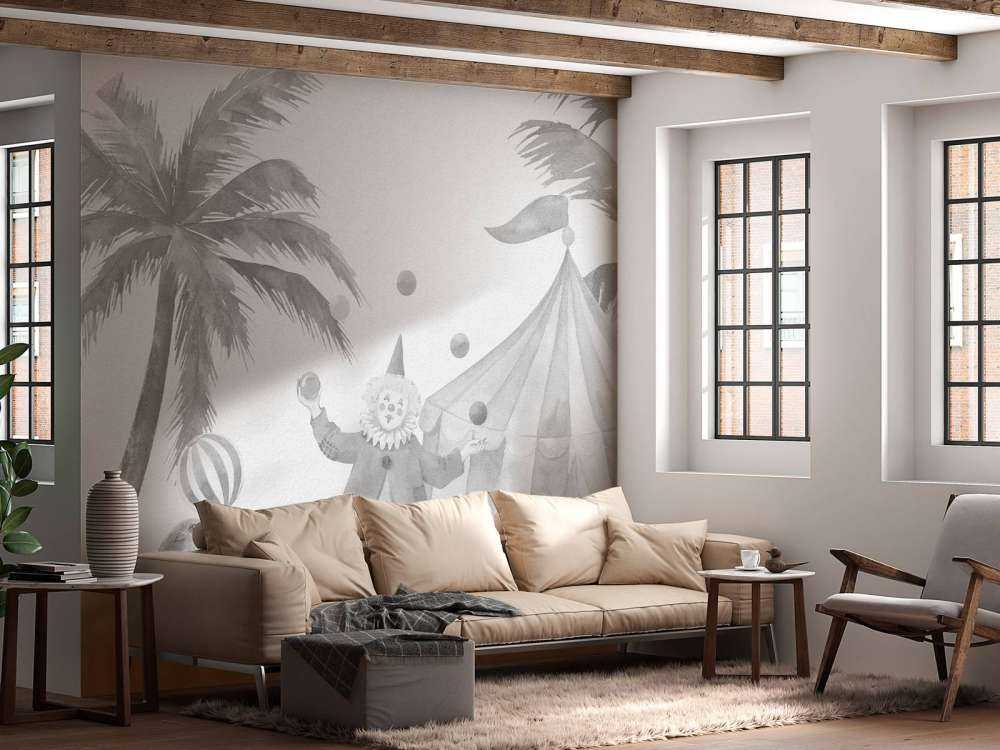 Joyeux animaux de cirque gris