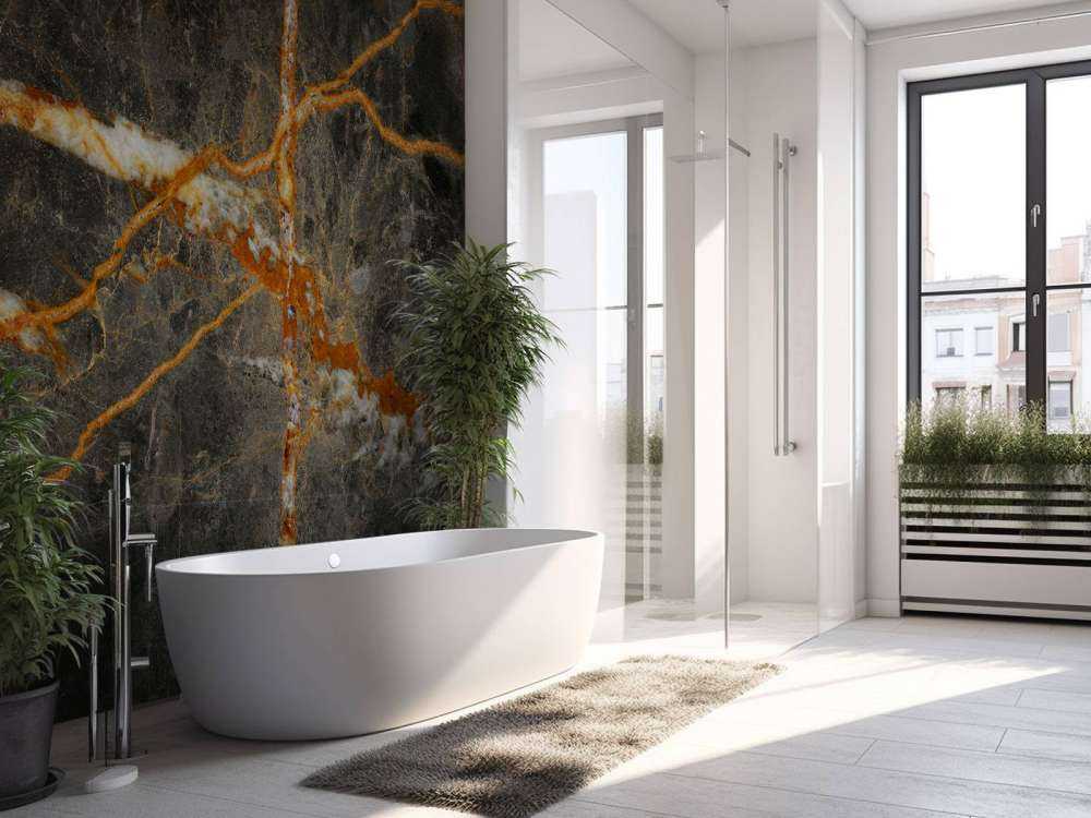 Marbre avec tonalité cuivre