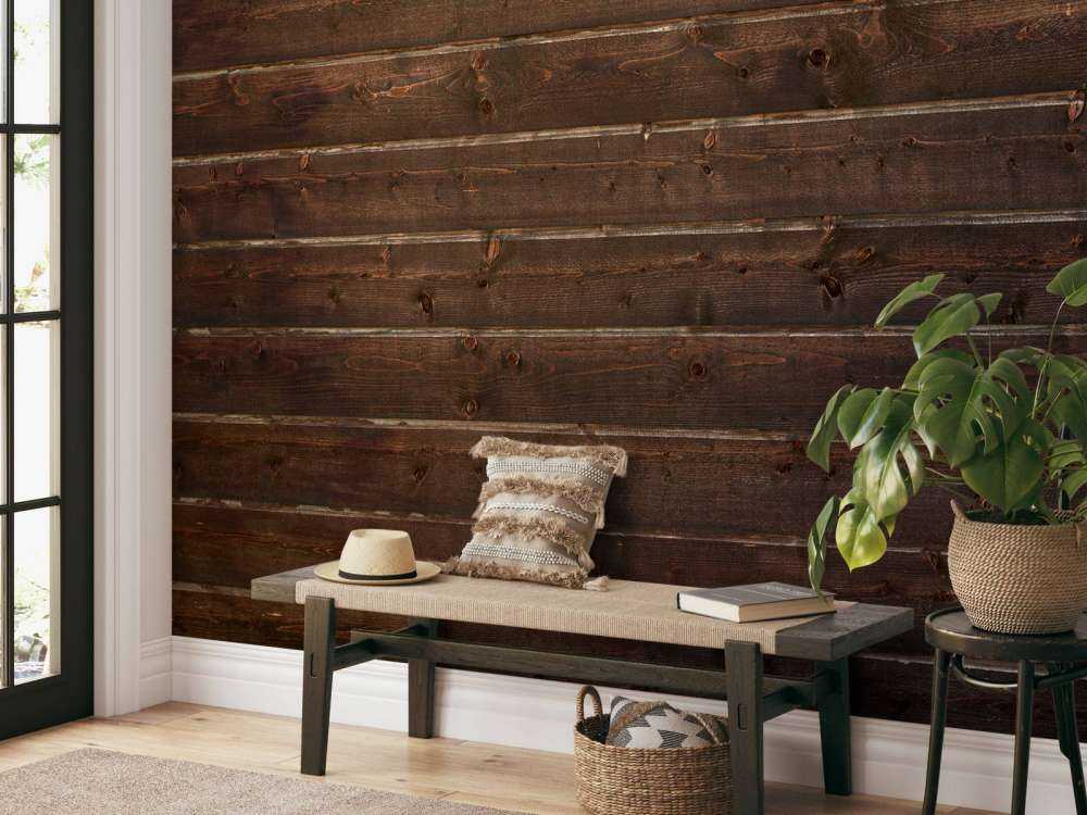 Planches de bois foncé