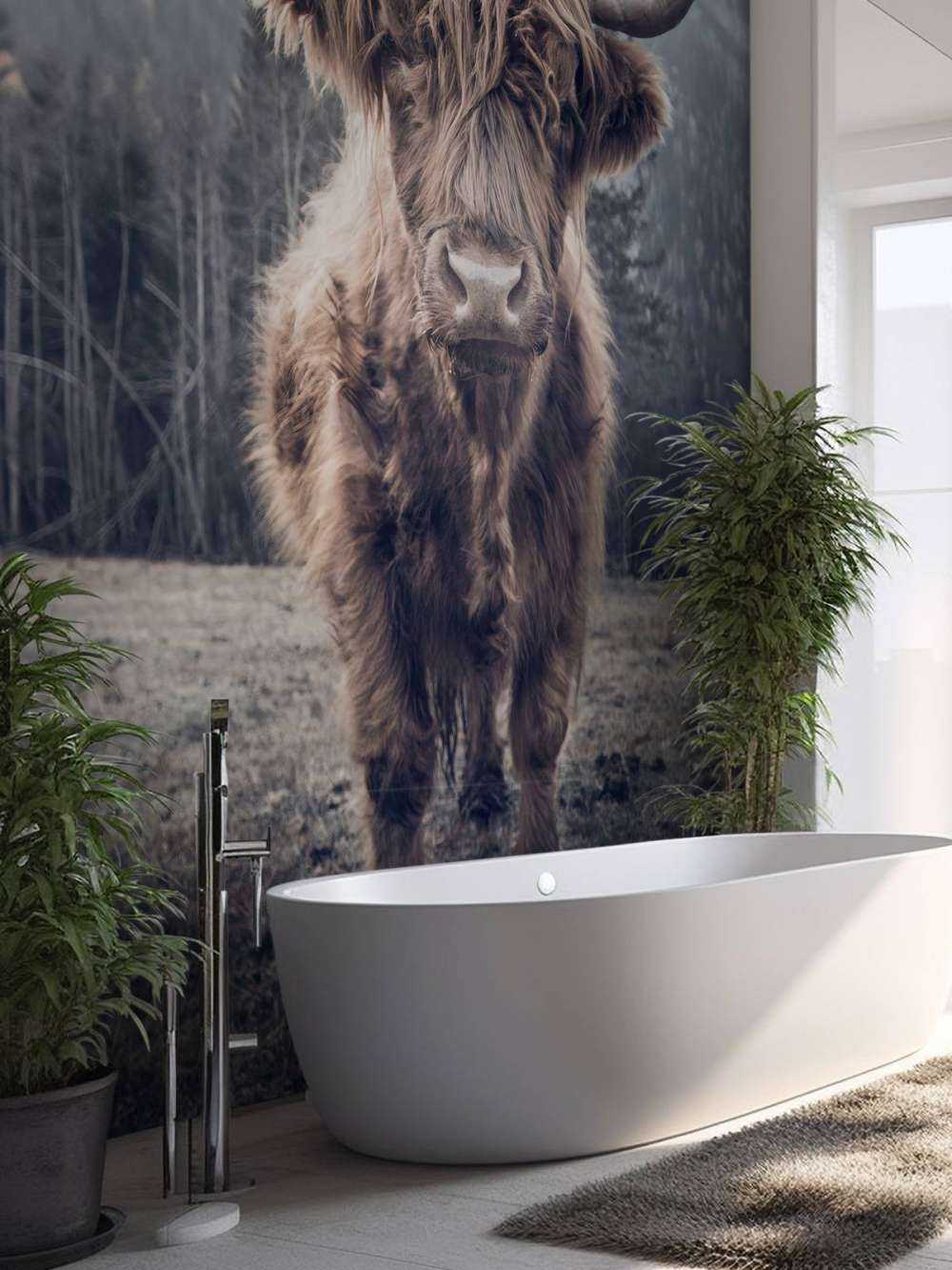 Le Highland écossais au bord de la forêt