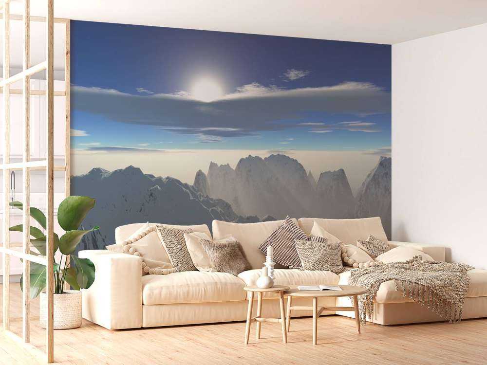 Panorama des sommets enneigés de la montagne