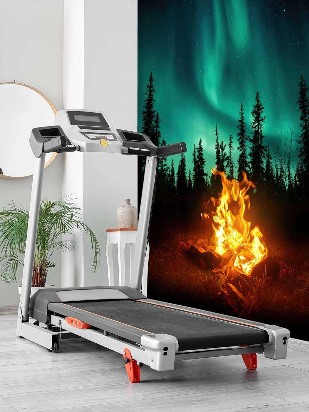 Feu de camp sous les aurores boréales