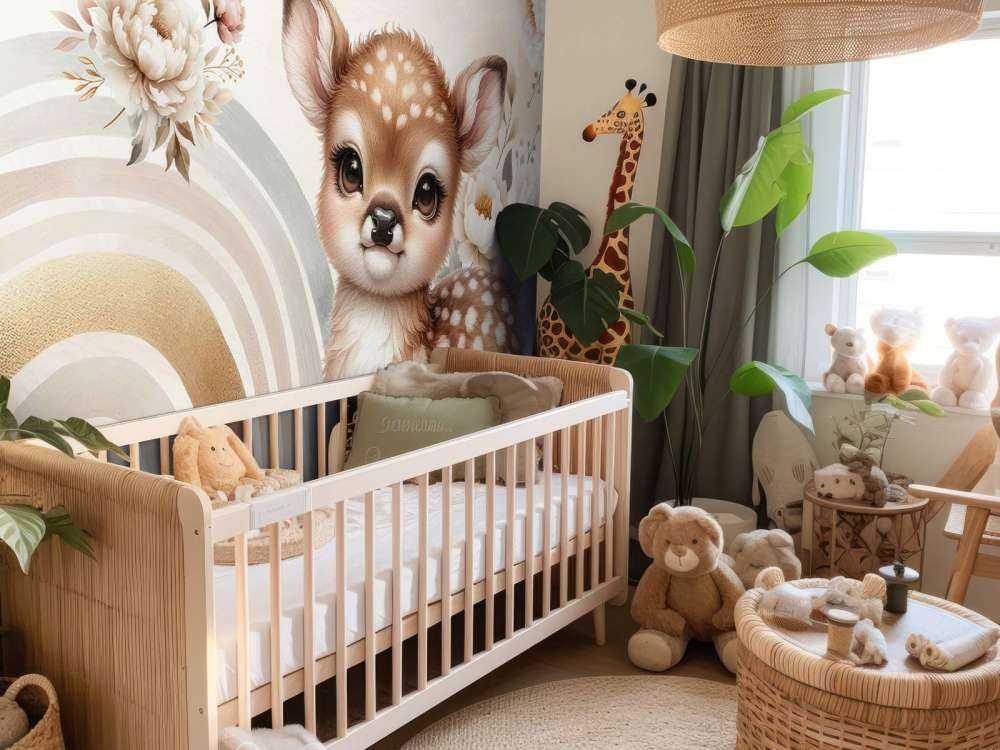 Cher petit cerf et arc-en-ciel doré