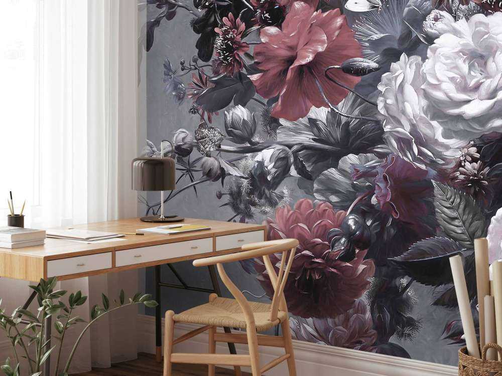 Grand bouquet avec des coquelicots rouges