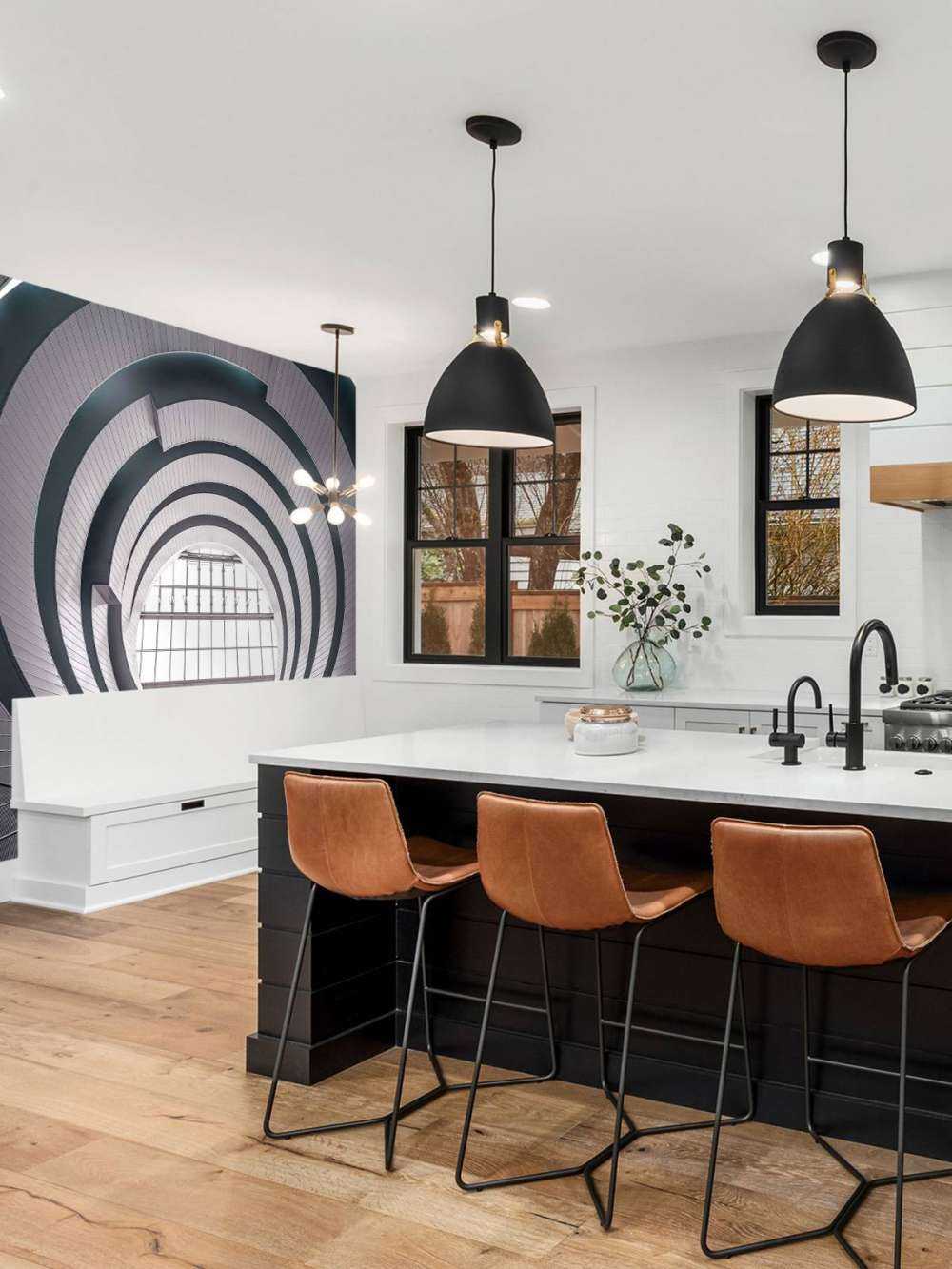 Harmonie concentrique en beige.