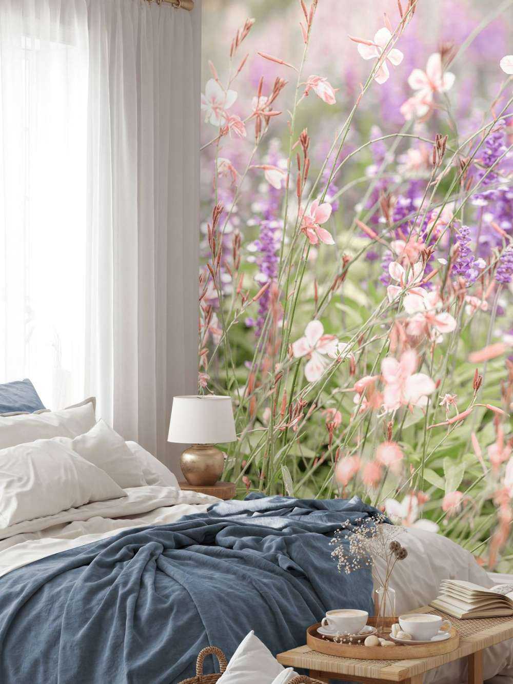 Fleurs sauvages aux teintes pastel douces
