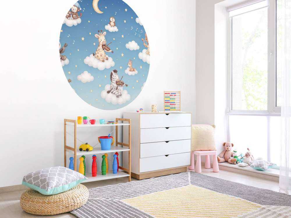 Concert d'oiseaux dans les nuages - bleu