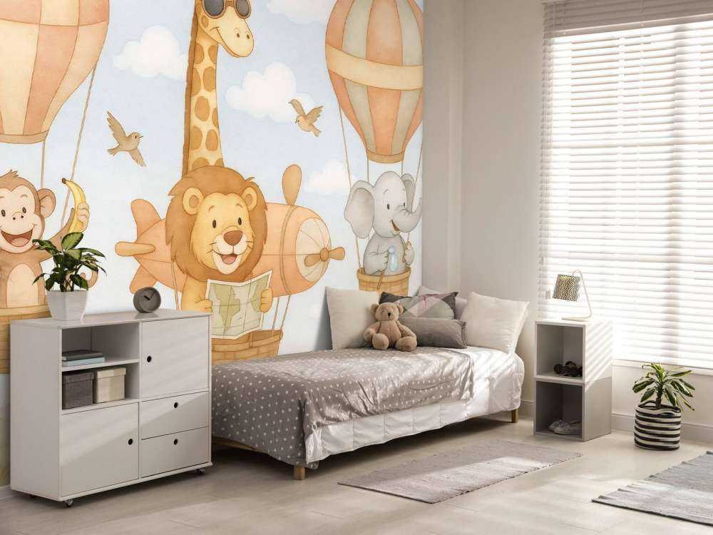 Aventure aérienne avec des animaux joyeux